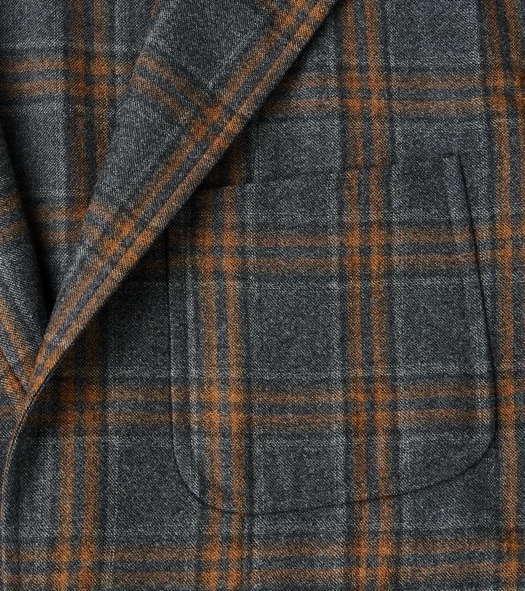 Simple Jacket- Marling & Evans® British Plaid Wool Flannel - Charcoal & Chestnut