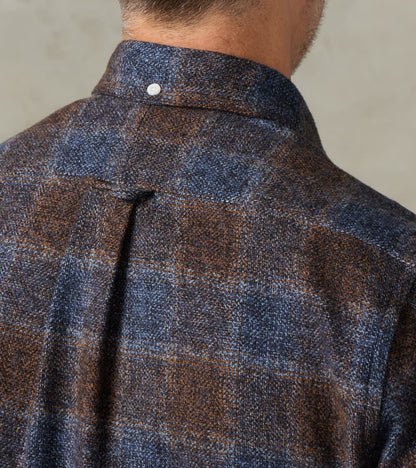 Japanese Cotton Tweed Check - Brown