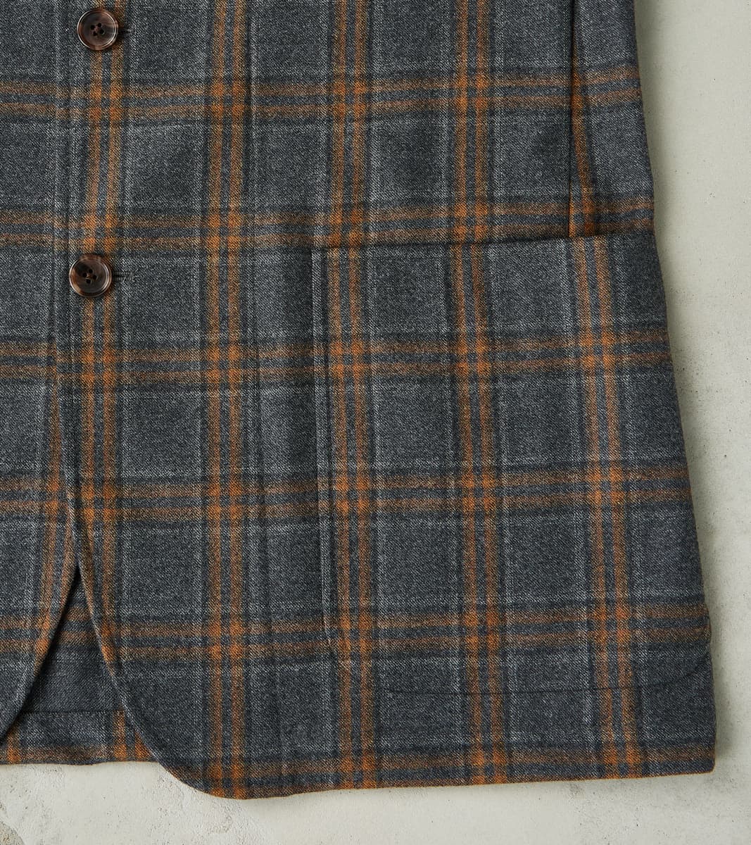 Simple Jacket- Marling & Evans® British Plaid Wool Flannel - Charcoal & Chestnut