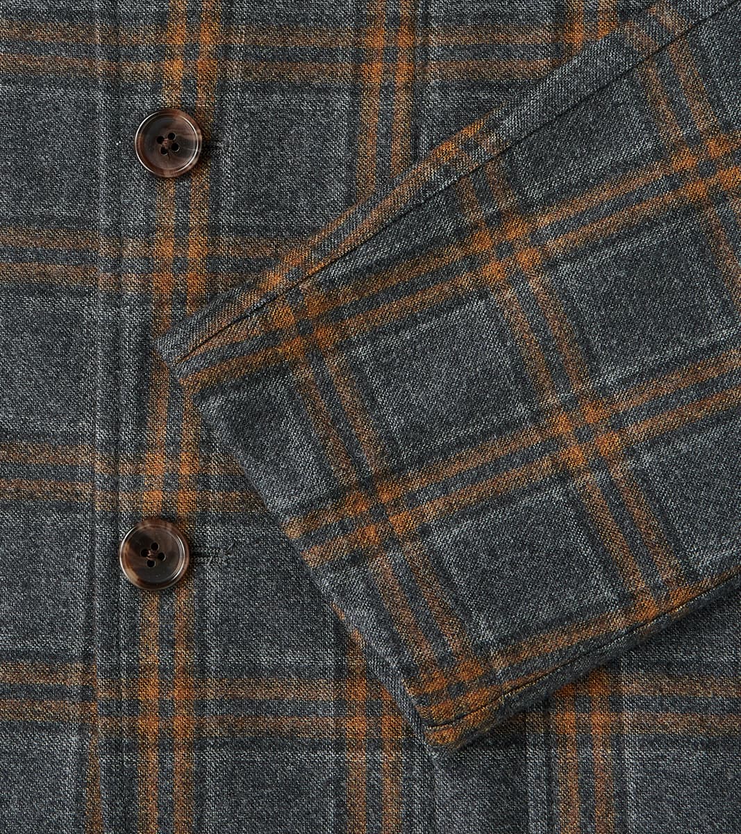 Simple Jacket- Marling & Evans® British Plaid Wool Flannel - Charcoal & Chestnut