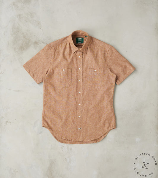 Japanese Cotton/Linen Slub Chambray Camper - Brown