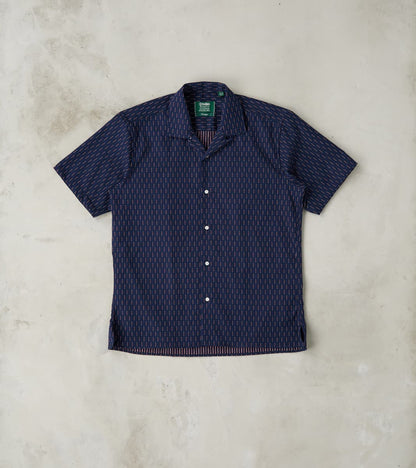 Gitman Vintage Japanese Deadstock Dobby Jacquard Camp - Navy