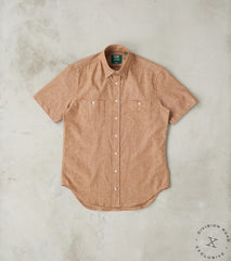 Japanese Cotton/Linen Slub Chambray Camper - Brown