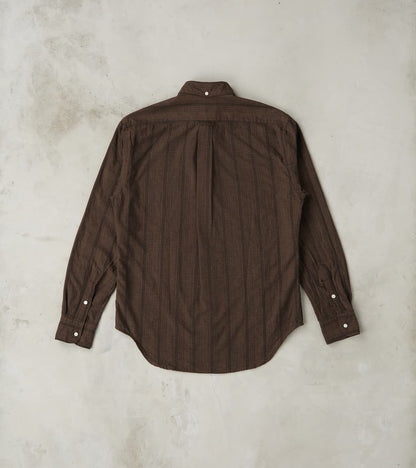 Japanese Cotton/Linen Dobby Stripe - Brown