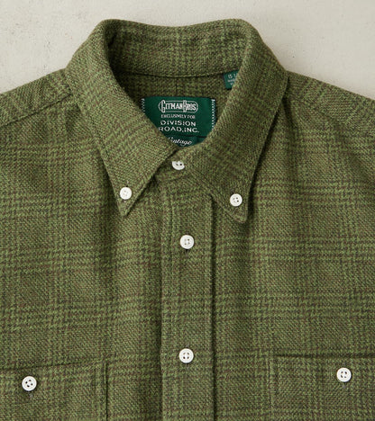 Japanese Glen Plaid Cotton Tweed - Olive & Cedar