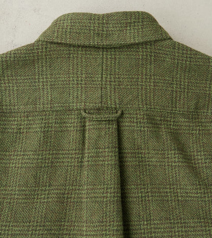 Japanese Glen Plaid Cotton Tweed - Olive & Cedar