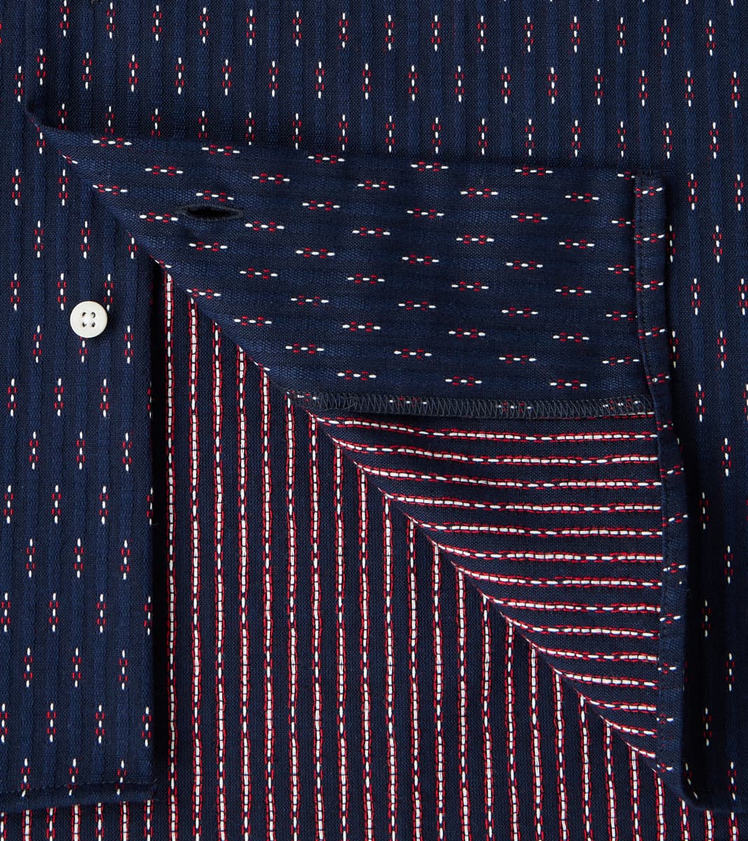 Japanese Deadstock Dobby Jacquard Camp - Navy