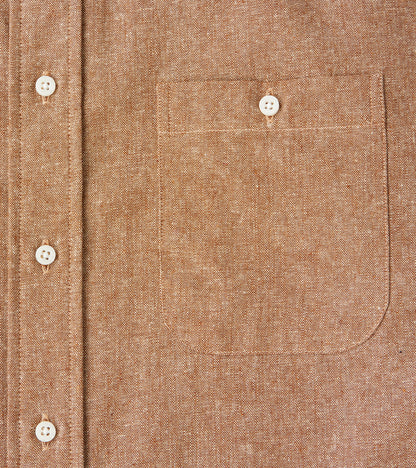 Japanese Cotton/Linen Slub Chambray Camper - Brown