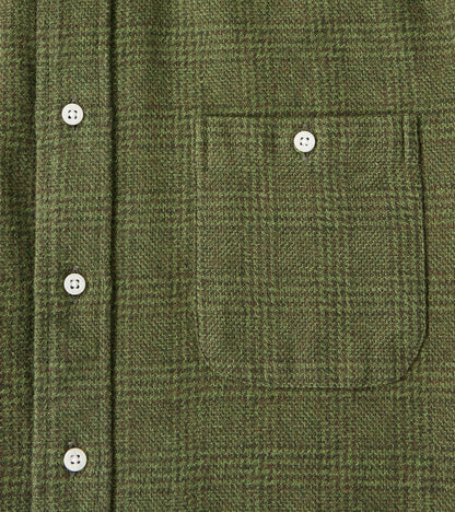 Japanese Glen Plaid Cotton Tweed - Olive & Cedar