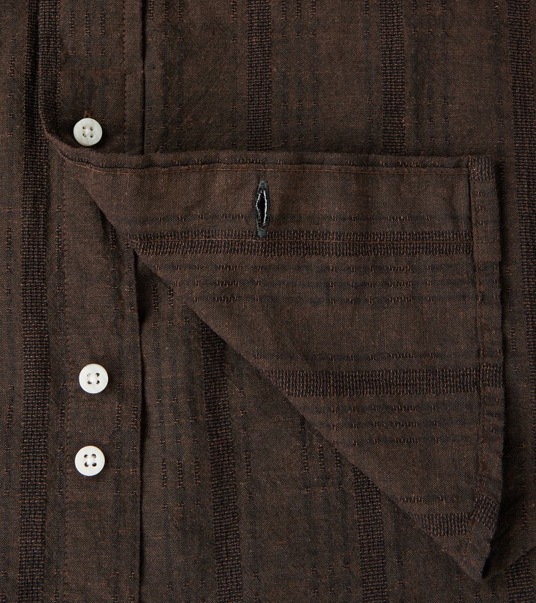 Japanese Cotton/Linen Dobby Stripe - Brown