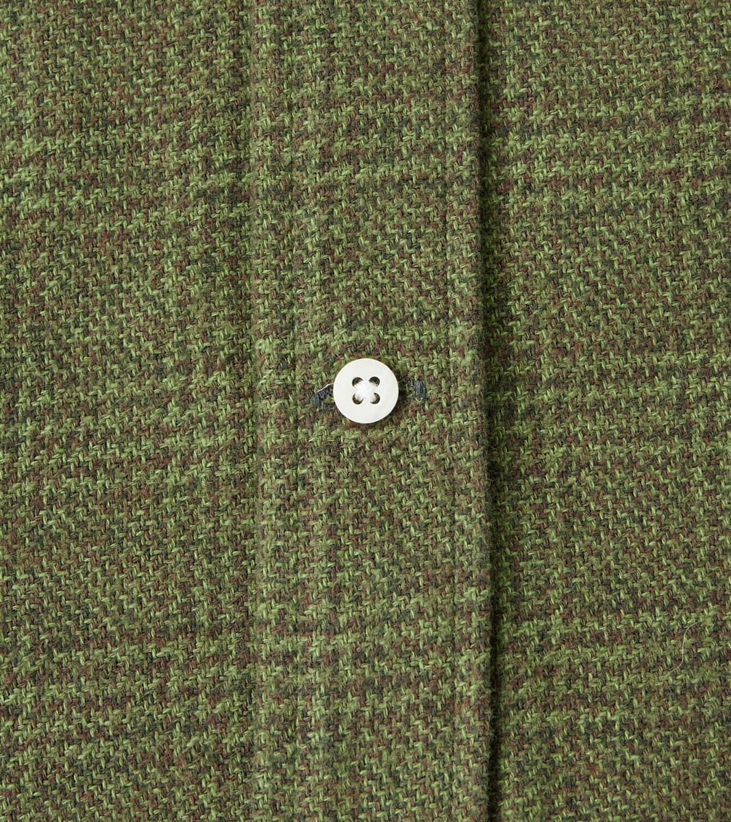 Japanese Glen Plaid Cotton Tweed - Olive & Cedar