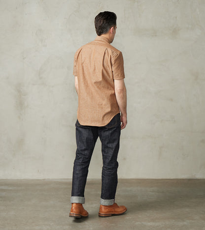 Japanese Cotton/Linen Slub Chambray Camper - Brown