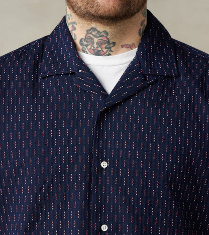 Japanese Deadstock Dobby Jacquard Camp - Navy