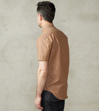 Japanese Cotton/Linen Slub Chambray Camper - Brown