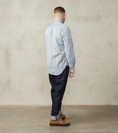 Japanese Cotton/Linen Dobby Stripe - Blue