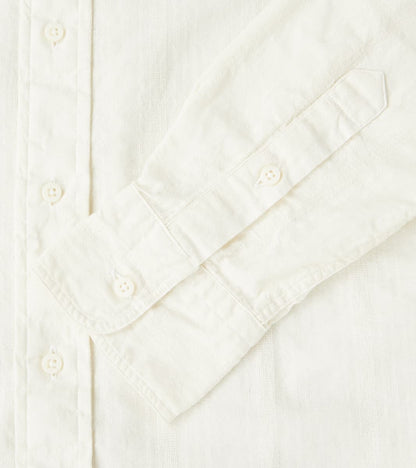 Japanese Cotton/Linen Dobby Stripe - Cream