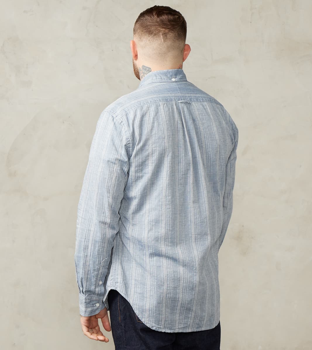 Japanese Cotton/Linen Dobby Stripe - Blue