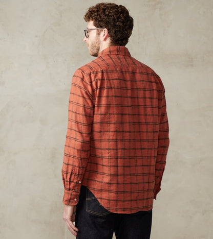 Japanese Slubbed Twill Check Camper - Rust