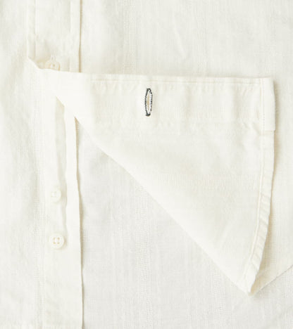 Japanese Cotton/Linen Dobby Stripe - Cream