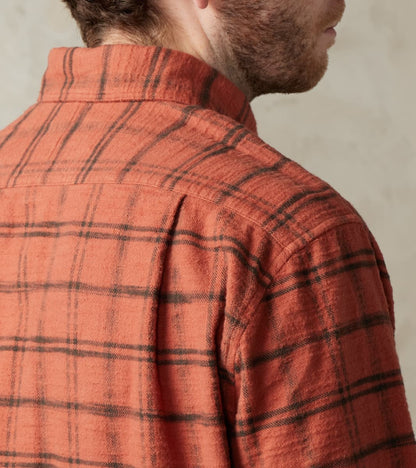 Japanese Slubbed Twill Check Camper - Rust