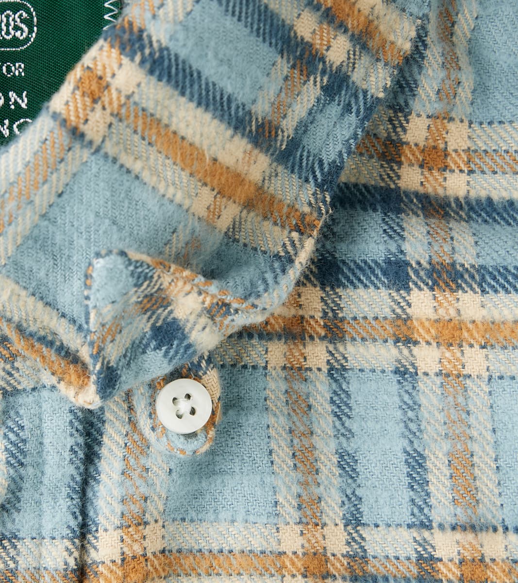 Japanese Slubbed Twill Check Camper - Sky Blue