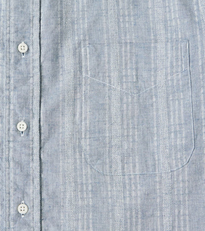 Japanese Cotton/Linen Dobby Stripe - Blue