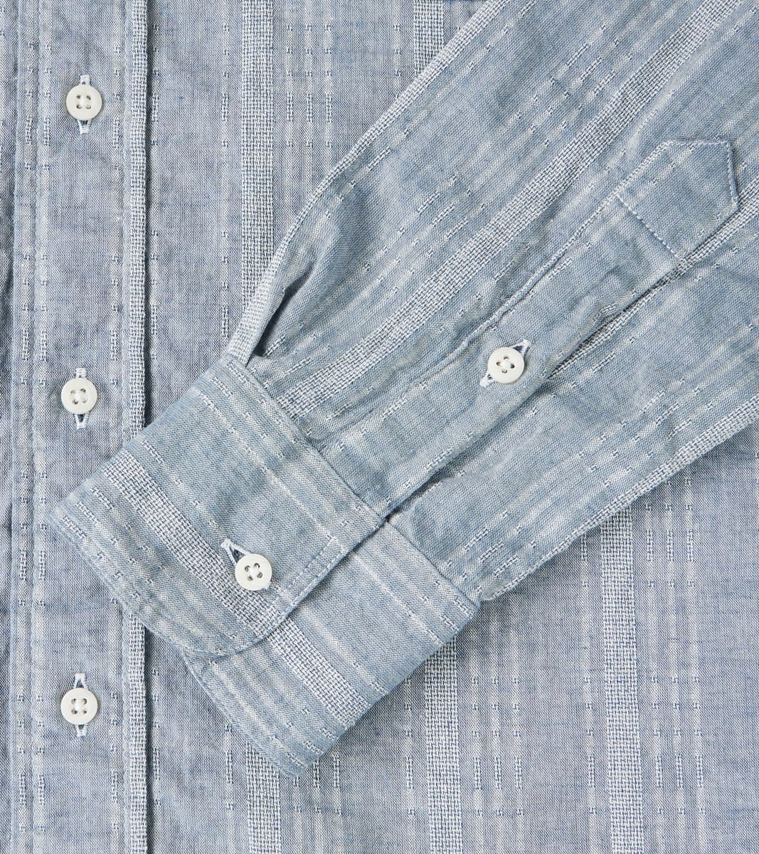 Japanese Cotton/Linen Dobby Stripe - Blue