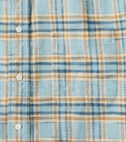 Japanese Slubbed Twill Check Camper - Sky Blue