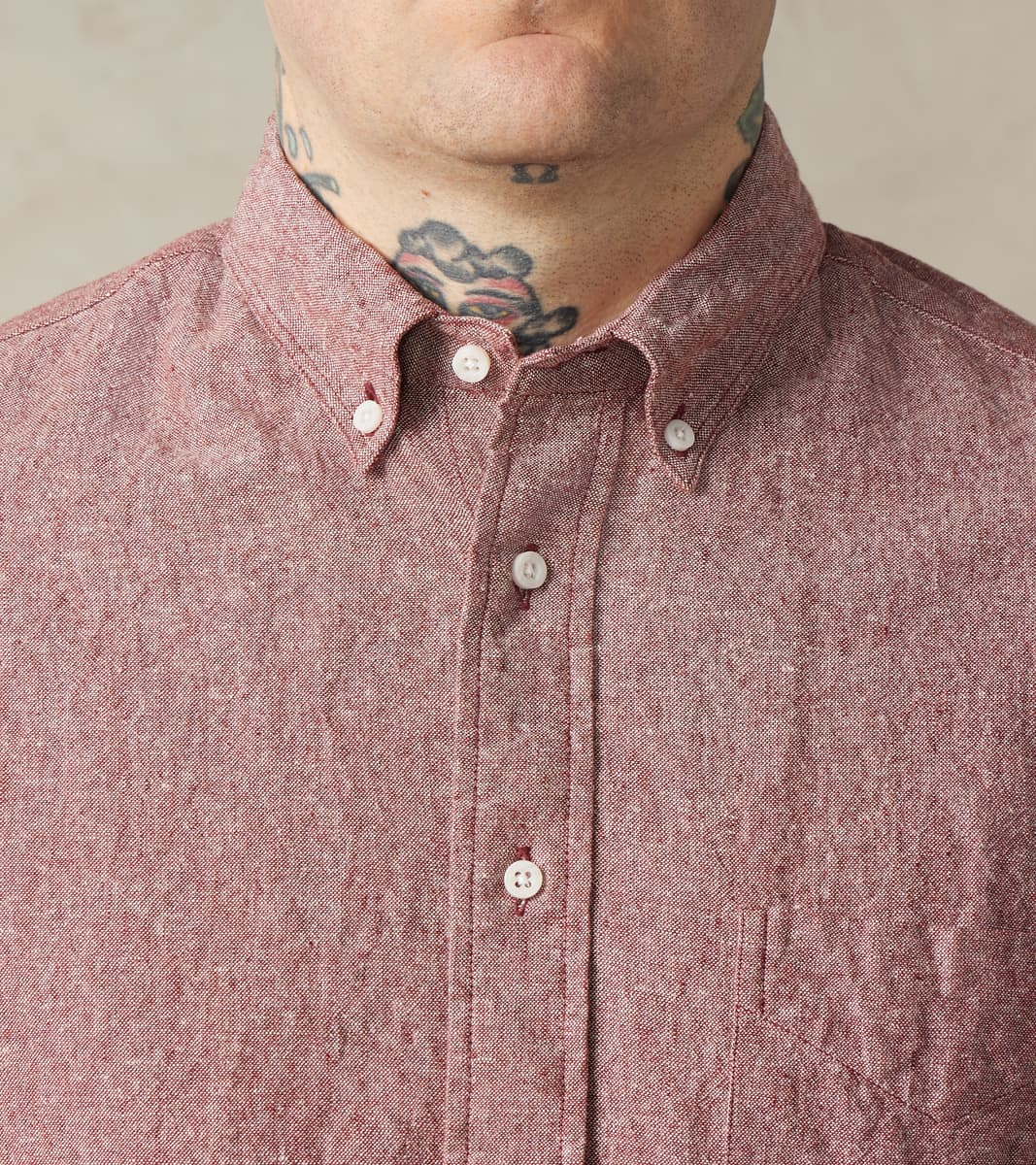 Japanese Cotton/Linen Slub Chambray - Rust