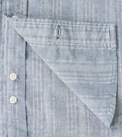 Japanese Cotton/Linen Dobby Stripe - Blue