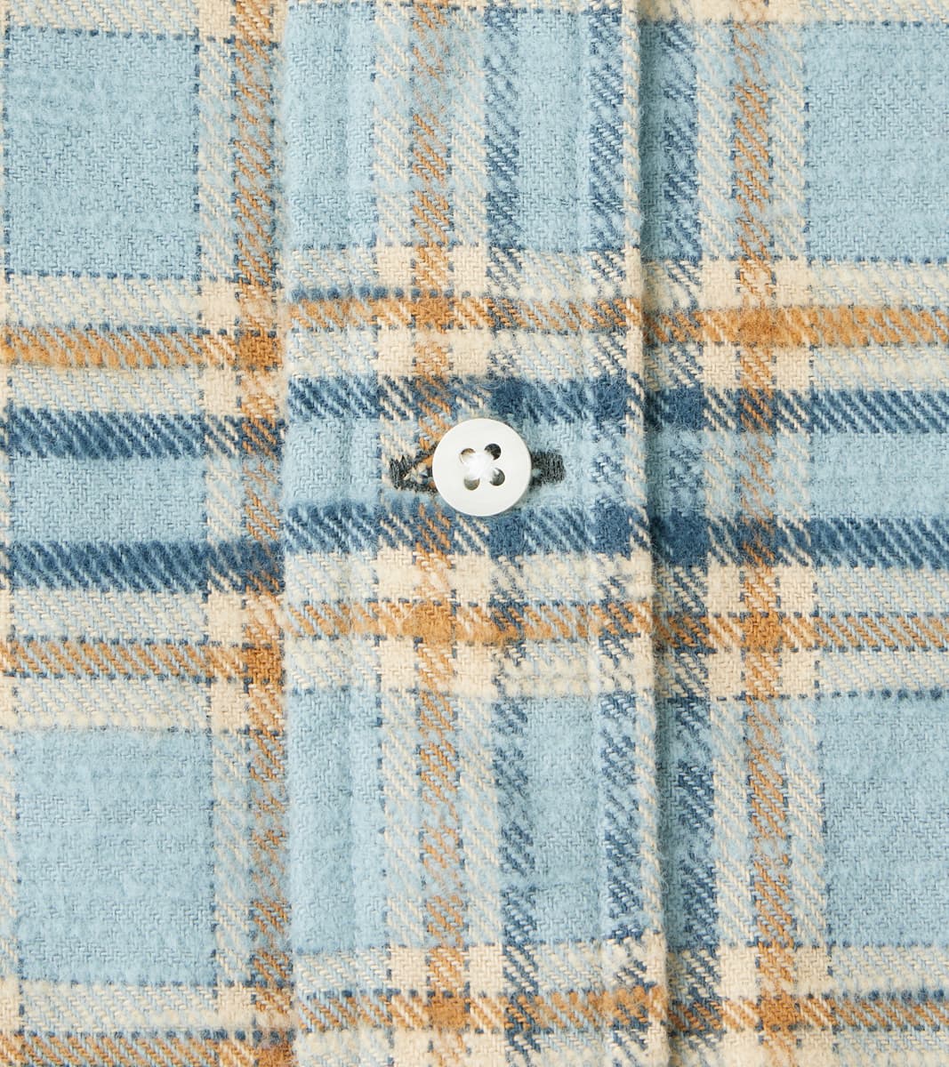 Japanese Slubbed Twill Check Camper - Sky Blue