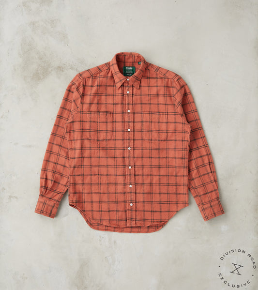 Gitman Vintage x Division Road Japanese Slubbed Twill Check Camper - Rust