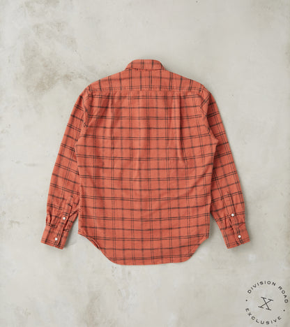 Japanese Slubbed Twill Check Camper - Rust