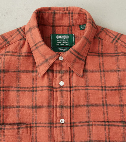 Japanese Slubbed Twill Check Camper - Rust