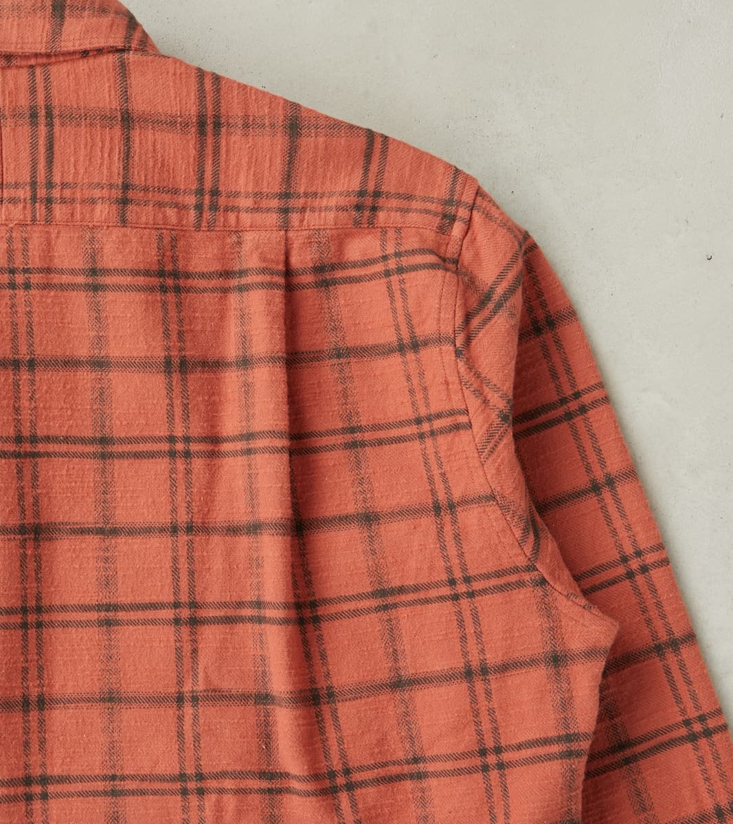 Japanese Slubbed Twill Check Camper - Rust