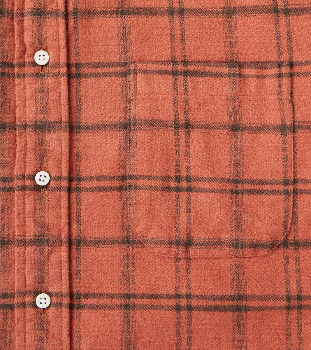 Japanese Slubbed Twill Check Camper - Rust