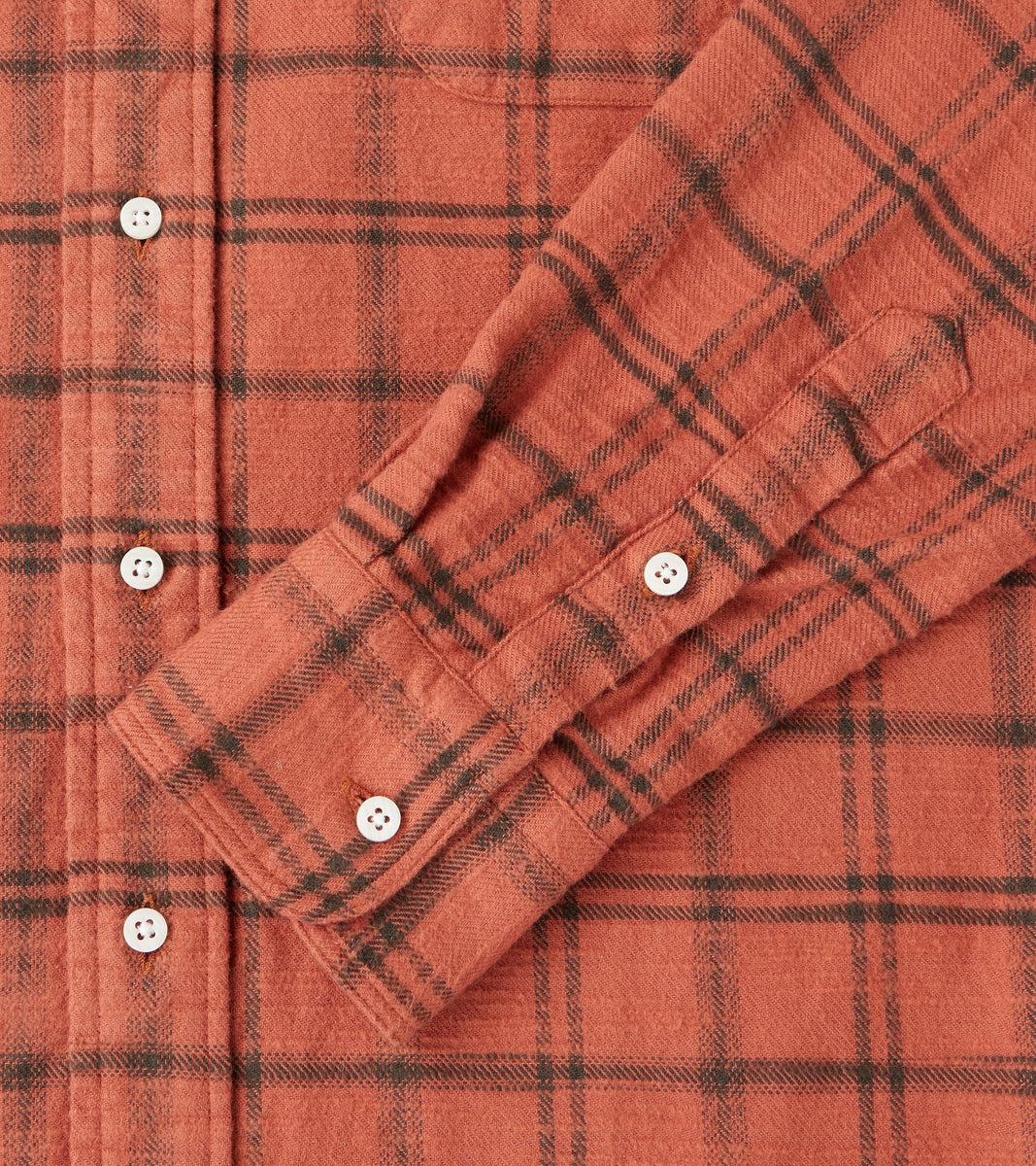 Japanese Slubbed Twill Check Camper - Rust