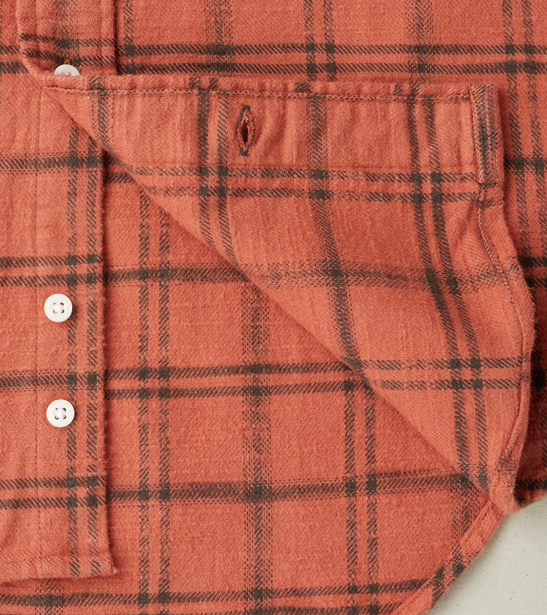 Japanese Slubbed Twill Check Camper - Rust