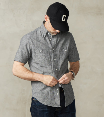 Japanese Cotton/Linen Slub Chambray Camper - Charcoal