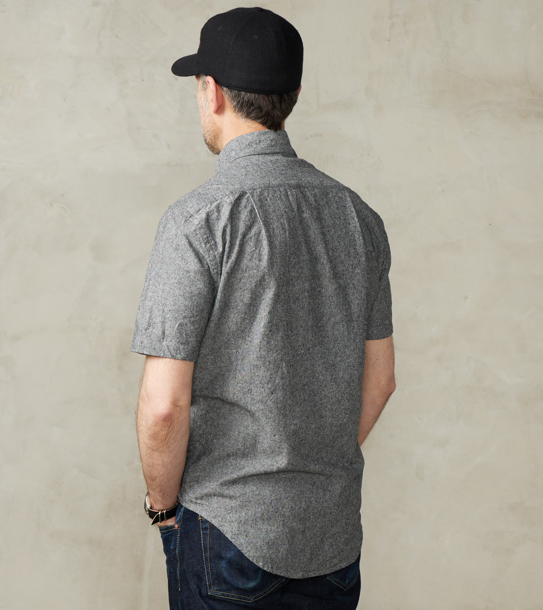 Japanese Cotton/Linen Slub Chambray Camper - Charcoal