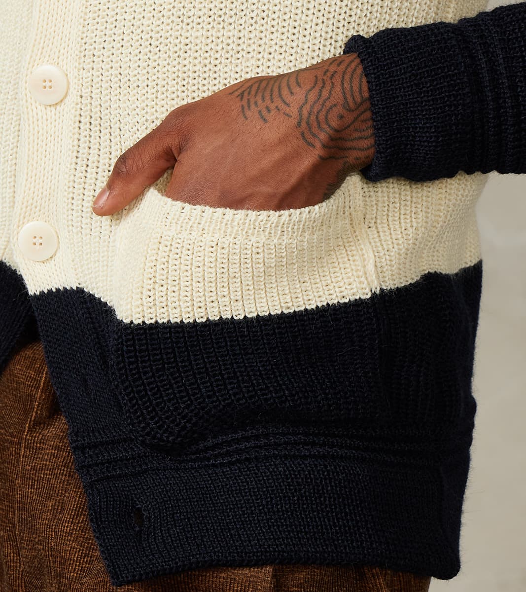 Signals Eiger Cardigan - Ink & Seashell