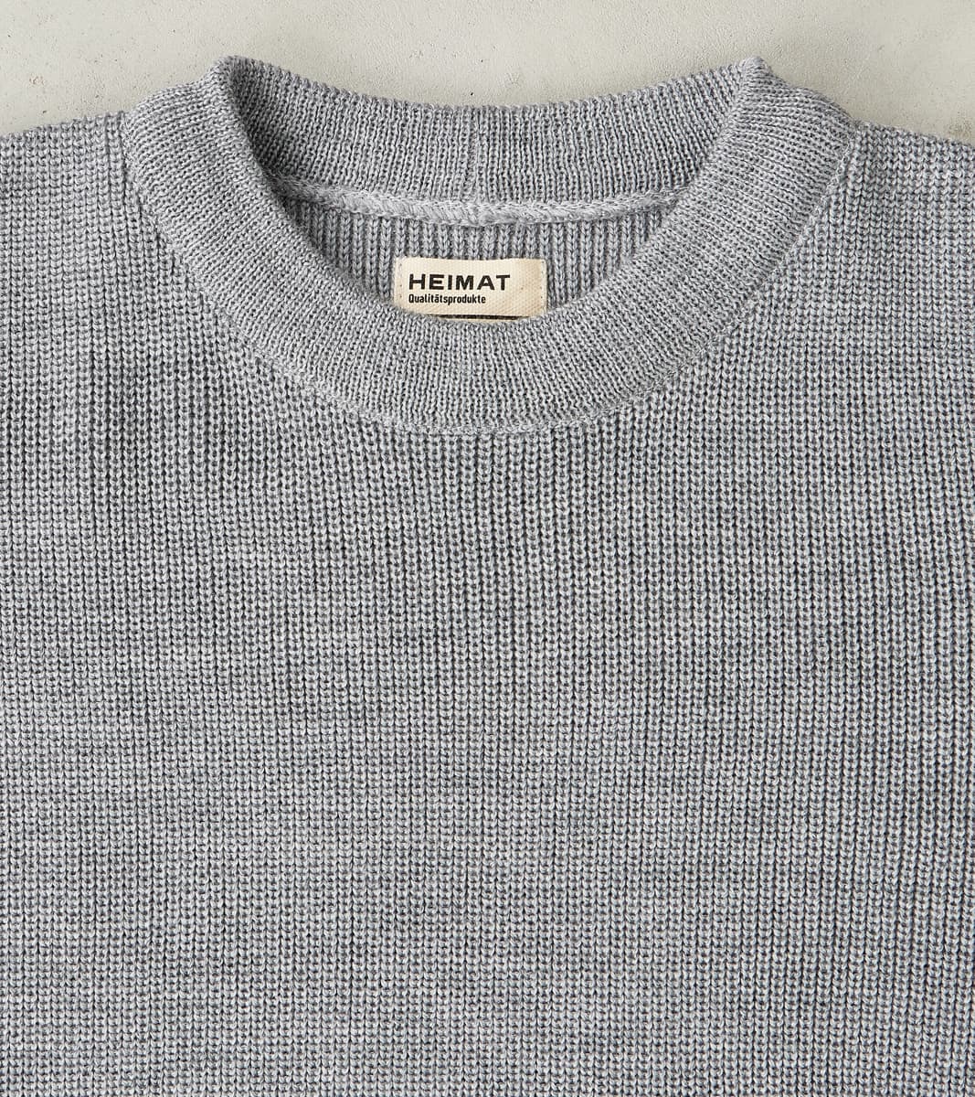 Rundhals Merino Crewneck Sweater - Battleship Grey