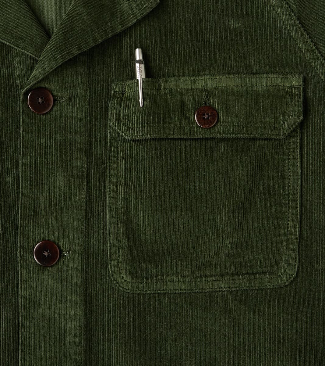 Journey Coat - Military Green Corduroy