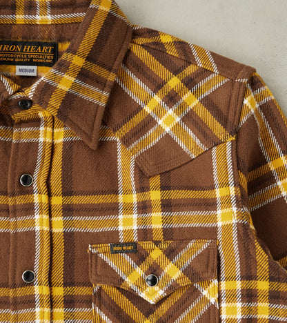 372-BRN - Western- 12oz Ultra Heavy Flannel Crazy Check Brown