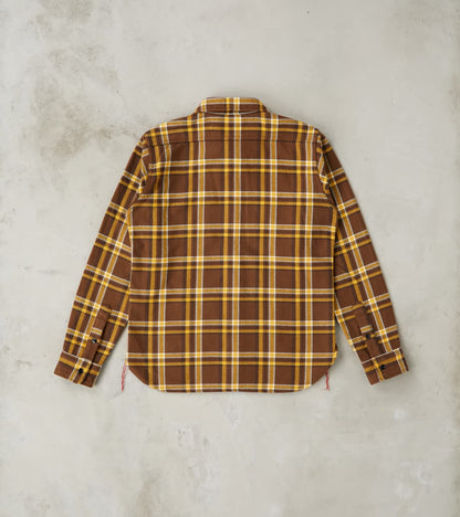 378-BRN - Work Shirt - 12oz Ultra Heavy Flannel Crazy Check Brown