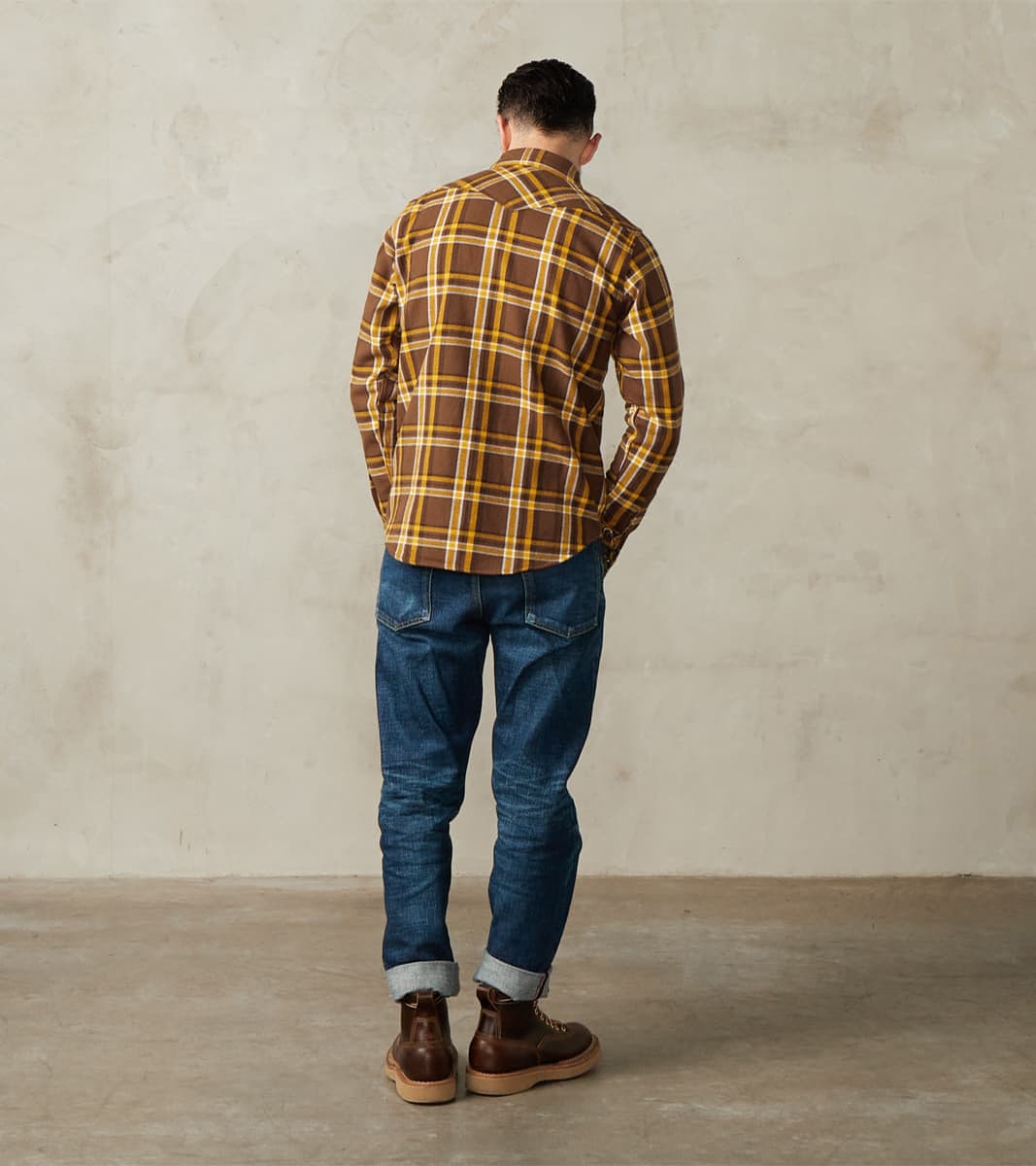 Iron Heart 372-BRN - Western- 12oz Ultra Heavy Flannel Crazy Check Bro…