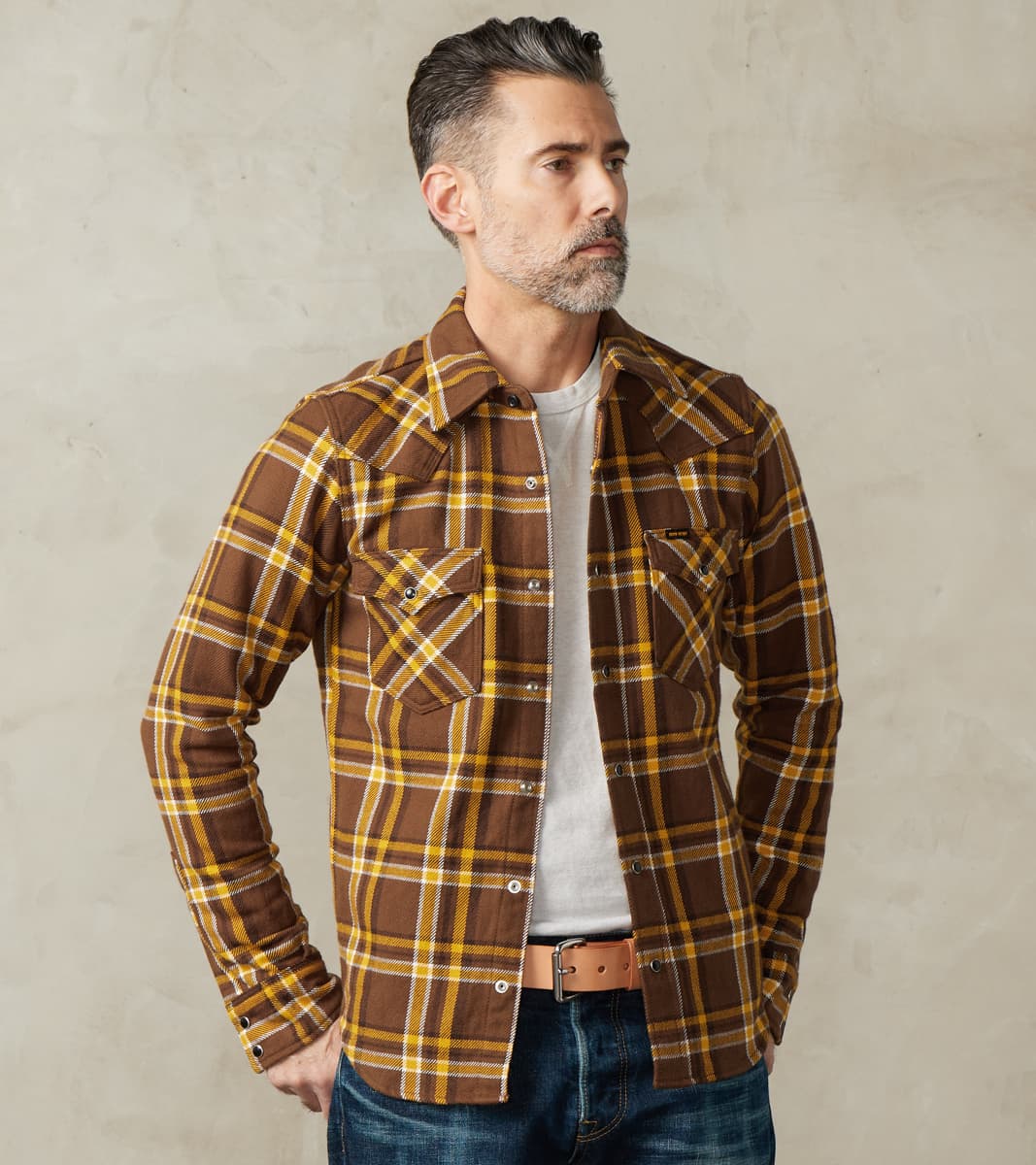 Iron Heart 372-BRN - Western- 12oz Ultra Heavy Flannel Crazy Check Bro…