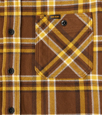 378-BRN - Work Shirt - 12oz Ultra Heavy Flannel Crazy Check Brown