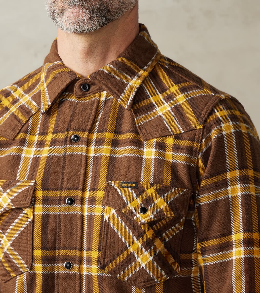 372-BRN - Western- 12oz Ultra Heavy Flannel Crazy Check Brown