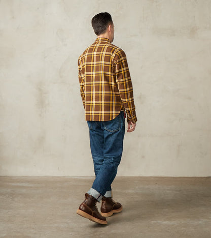 378-BRN - Work Shirt - 12oz Ultra Heavy Flannel Crazy Check Brown